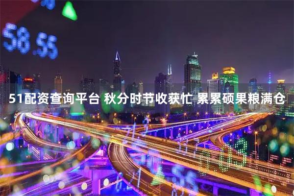 51配资查询平台 秋分时节收获忙 累累硕果粮满仓