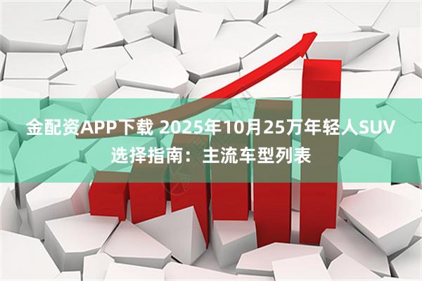 金配资APP下载 2025年10月25万年轻人SUV选择指南：主流车型列表