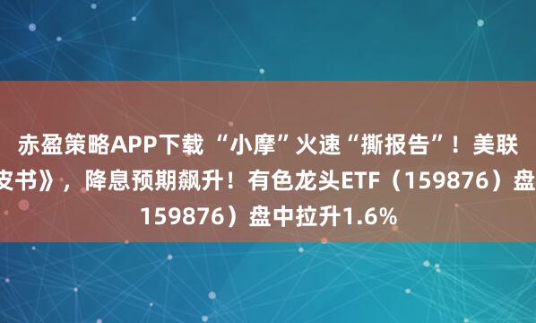 赤盈策略APP下载 “小摩”火速“撕报告”！美联储发布《褐皮书》，降息预期飙升！有色龙头ETF（159876）盘中拉升1.6%