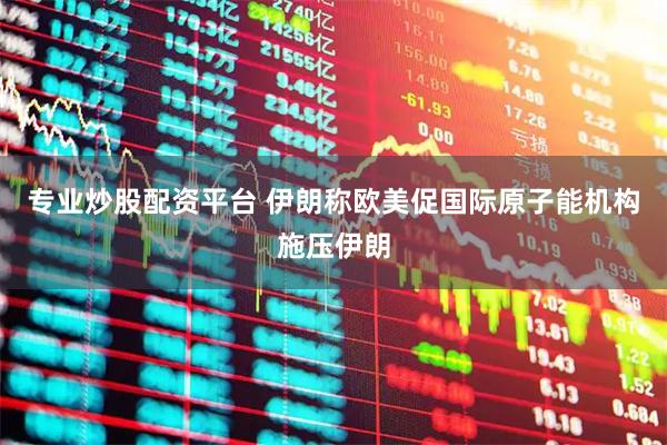 专业炒股配资平台 伊朗称欧美促国际原子能机构施压伊朗